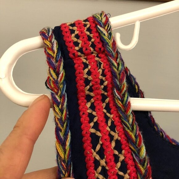 ANTHROPOLOGIE ESLEY Blue Sleeveless Colourful Knit Neckline A-Line Dress‎ Sz S - Picture 6 of 7